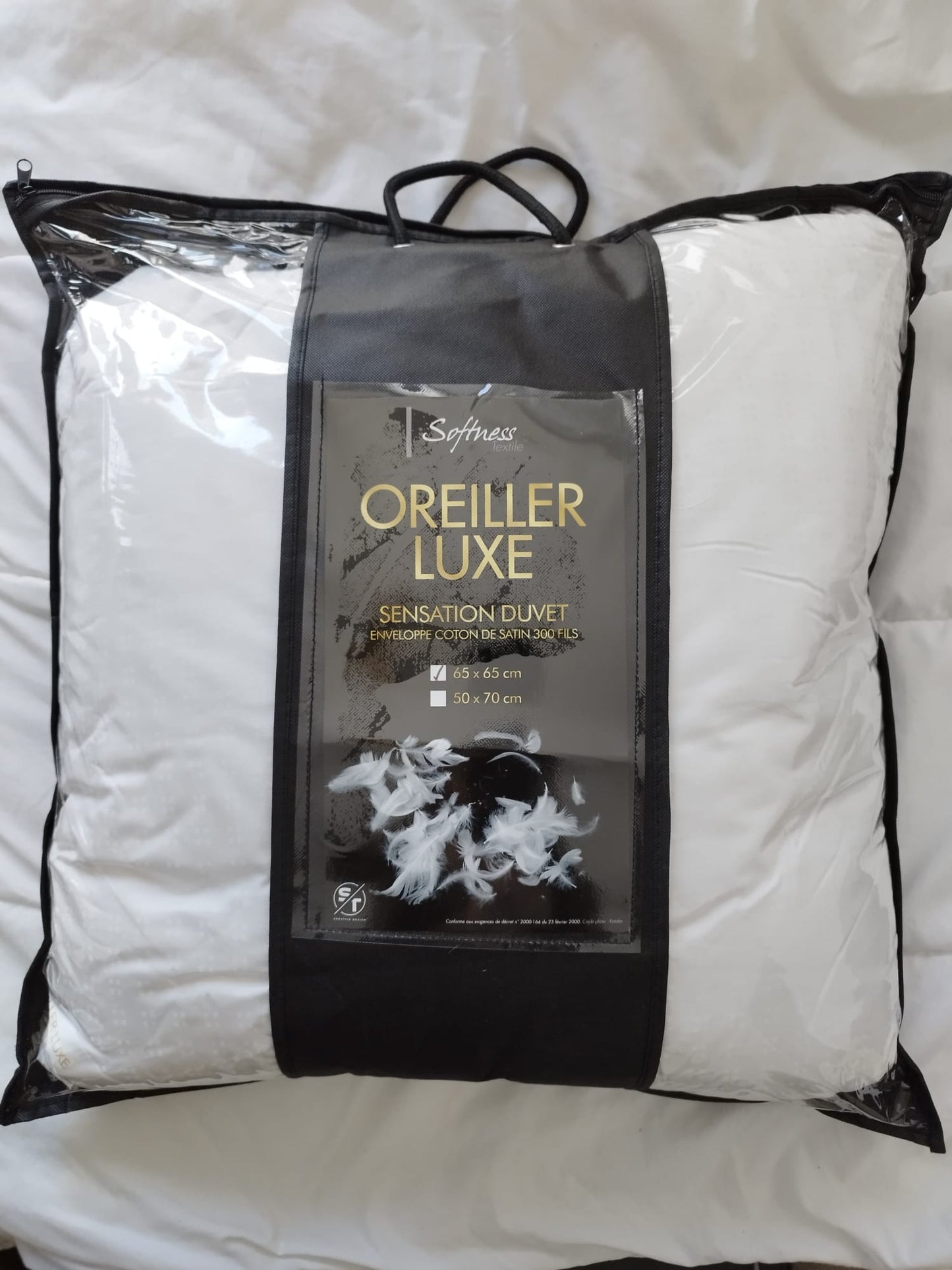 Oreiller luxe sensation duvet 300 fils