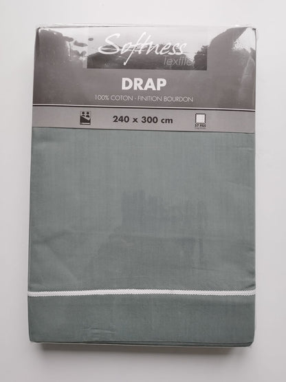 Drap Plat finition bourdon 100% Coton - 57 Fils