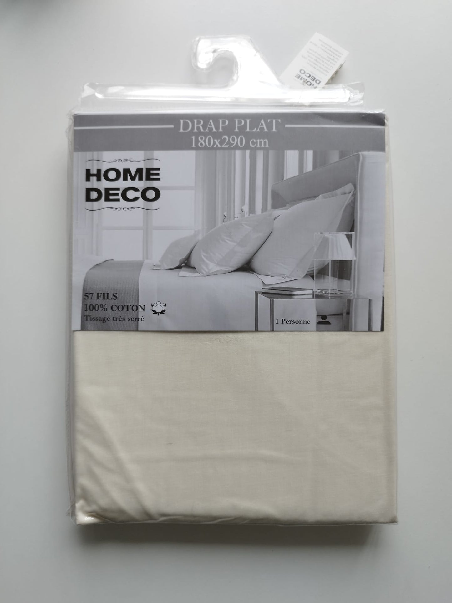 Drap Plat finition bourdon 100% Coton - 57 Fils