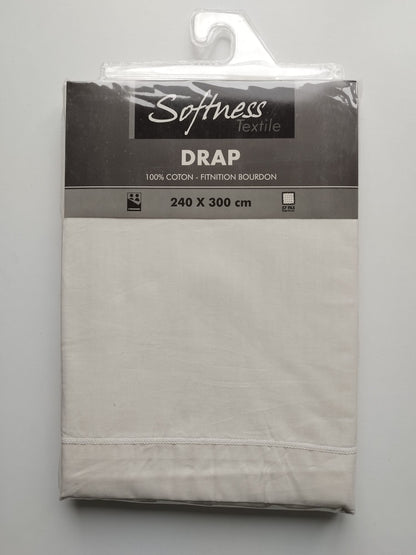 Drap Plat finition bourdon 100% Coton - 57 Fils